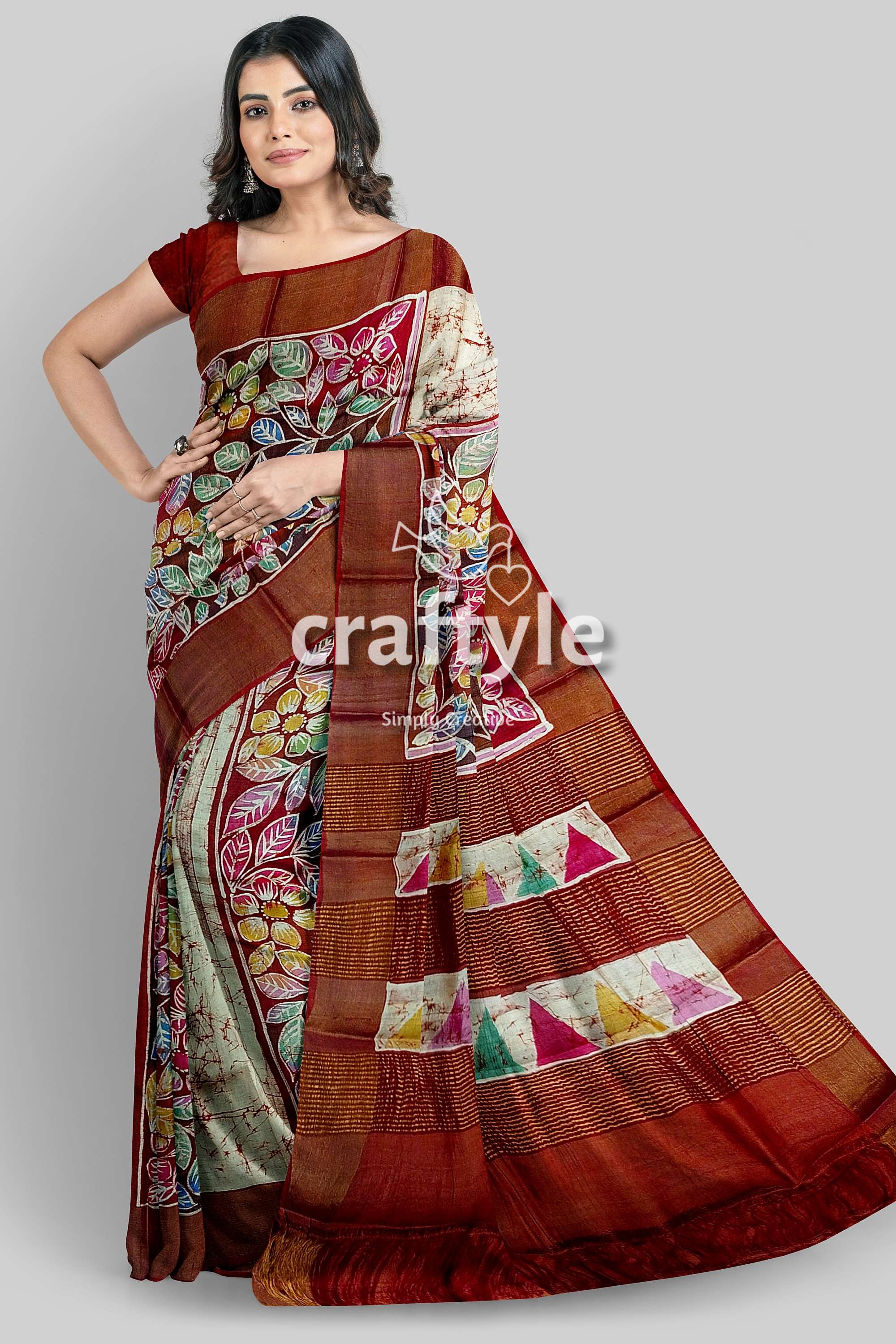 hand-batik-tussar-silk-saree-69