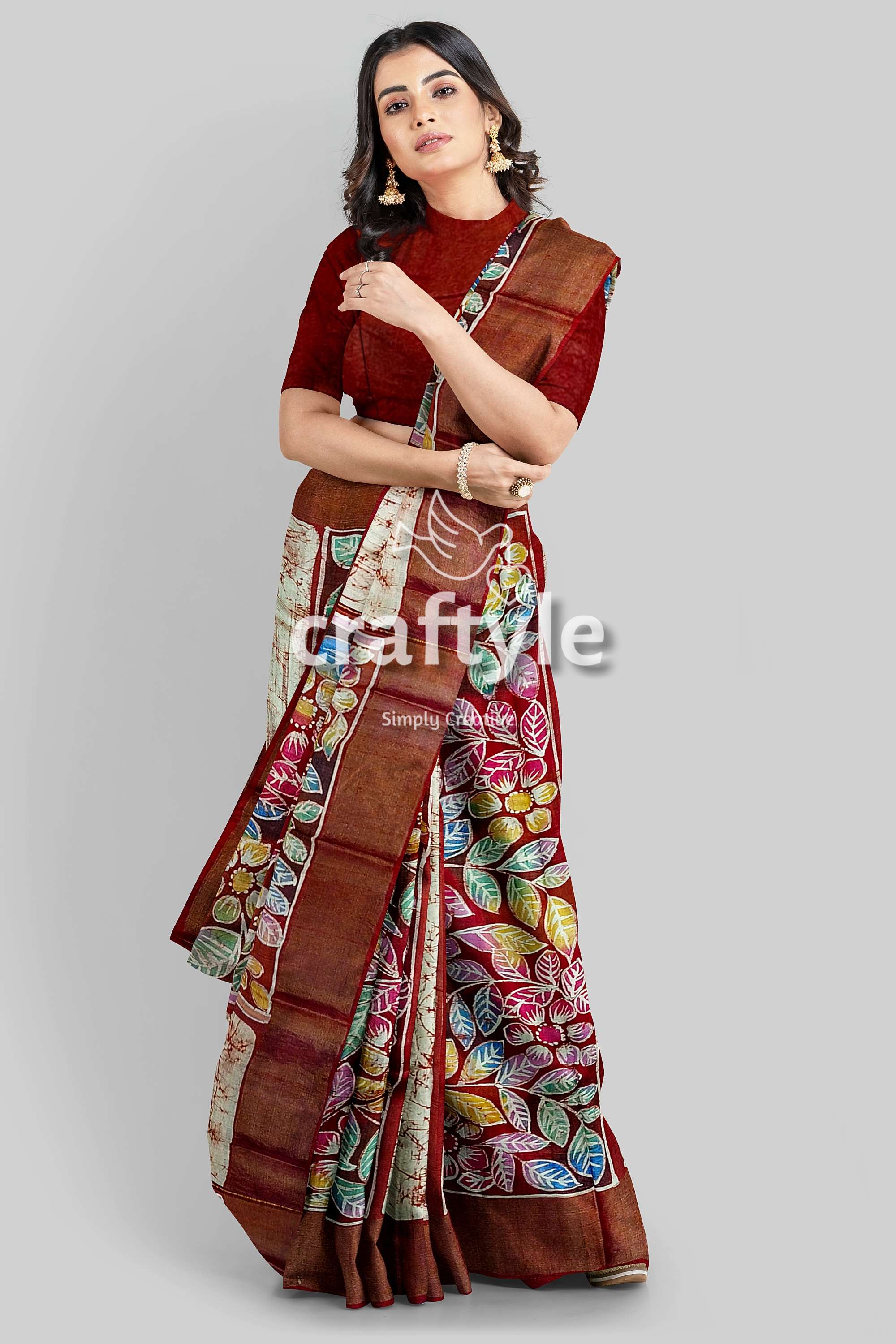 hand-batik-tussar-silk-saree-69