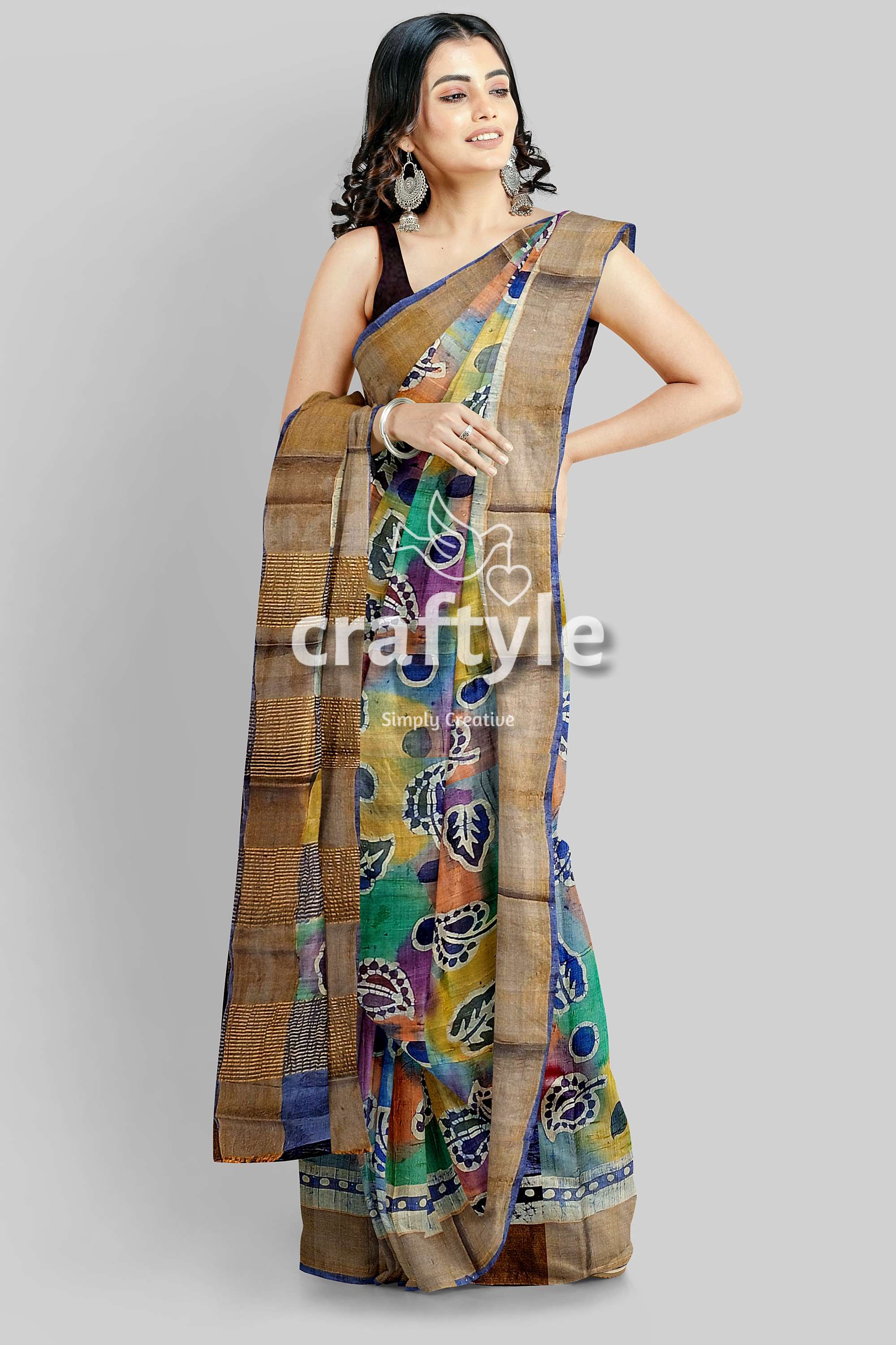 hand-batik-tussar-silk-saree-74
