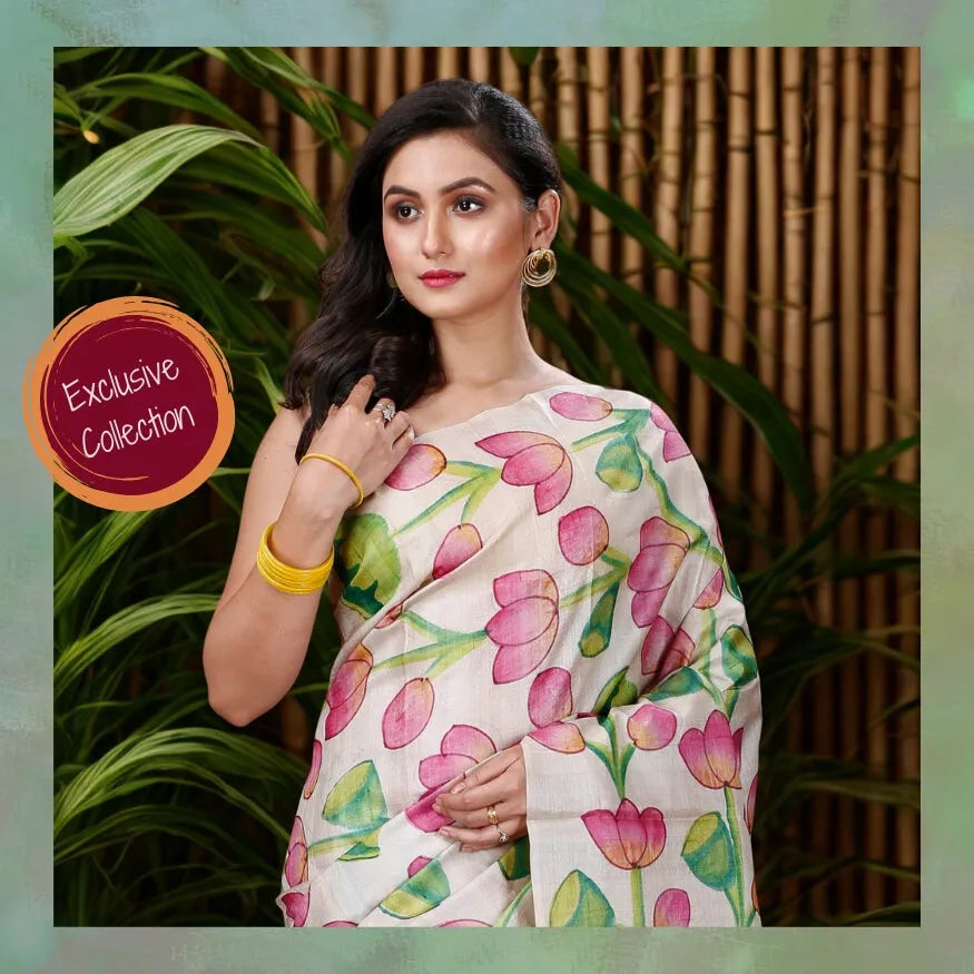 Kalamkari saree - pure tussar sarees hand painted designs