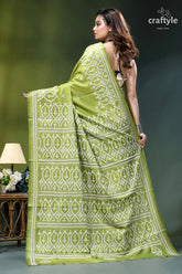 Android green hand kutch embroidery heritage silk saree vibrant lime green saree intricate 5