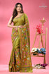 Android green multicolor shantiniketan silk kantha saree woman green silk saree colorful 1
