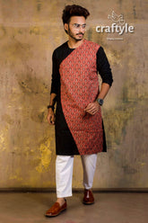 Applique Design Cotton Panjabi | Mens Kurta - Craftyle