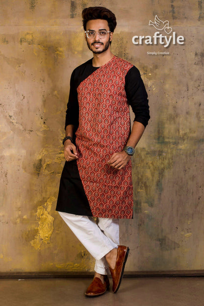 Applique Design Cotton Panjabi | Mens Kurta - Craftyle
