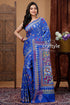 Azure Blue Silk Kantha Work Saree - Handcrafted Elegance for Special Occasions-Craftyle