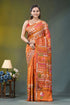 Burnt orange ethnic multi-thread silk kantha stitch saree vibrant orange saree intricate multicolored 1