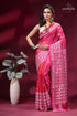Cerise pink hand kutch embroidered silk saree with mirror detailing vibrant pink saree intricate white 1