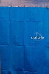 Cerulean Blue Zari Handloom Saree - Exquisite Zari Design for Any Occasion-Craftyle