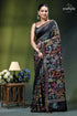 Charcoal black designer bird motif kantha silk saree black silk saree adorned vibrant 1