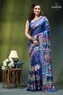 Cobalt blue premium hand kantha embroidery silk saree vibrant blue silk saree adorned 1