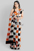 Cocoa brown and black hand batik mulberry pure silk saree - woman checkered saree 1