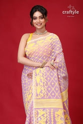 Cold Purple Classic Jamdani Saree-Craftyle