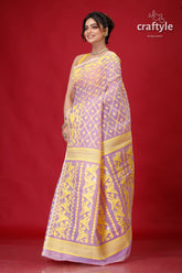 Cold Purple Classic Jamdani Saree-Craftyle