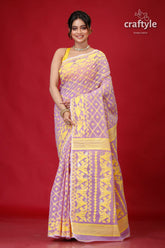 Cold Purple Classic Jamdani Saree-Craftyle