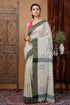 Comfortable cream handloom cotton saree - check design woman checkered saree 1