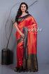 Crimson red blended silk brocade kanjivaram saree for women red black silk saree 1
