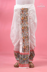 Dhoti white pink embroidered dhoti pants 1