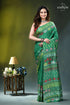 Elf green multicolor thread hand embroidery silk lambani saree green silk saree intricate floral 1