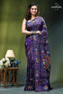 Fish design hand kantha embroidery silk saree in spanish violet vibrant purple saree adorned intricate 1