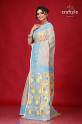 Foggy Gray Finest Jamdani Sari-Craftyle