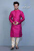 French plum soft silk embroidered kurta for men man magenta pajama 1