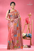 Geometric pattern blossom silk kantha saree party wear woman pink saree colorful patchwork 1
