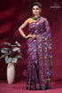 Grape purple premium fish design handcrafted kantha silk saree purple silk saree intricate floral 1