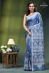 Gujrati embroidery shadow blue handcrafted exclusive silk saree woman wears blue saree intricate 1