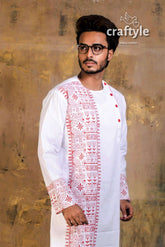 Hand Block Printed Cotton Panjabi | Mens Kurta - Craftyle