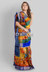Hand painted butterfly design zari pure tussar saree - perfect for any occasion colorful patchwork saree 1