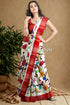 Hand painted floral tussar kalamkari saree with zari border - pure silk woman floral-patterned saree 1
