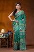 Handmade green floral motif silk lambani embroidery saree emerald green silk saree adorned 1