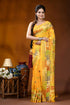 Handmade yellow geometric motif silk lambani embroidery saree vibrant yellow saree intricate geometric 1