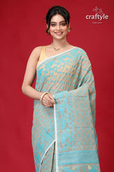 Heathered Grey Exclusive Jamdani Saree-Craftyle