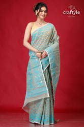 Heathered Grey Exclusive Jamdani Saree-Craftyle