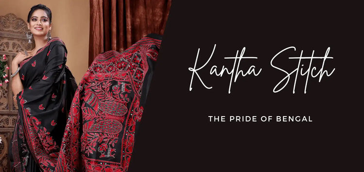 Elegant black and red embroidered saree