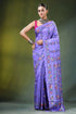 Lavender handmade floral design kantha stitch silk saree vibrant purple adorned 1