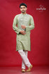Lemon grass cotton kantha stitch kurta for men man embroidered kurta pajama 1