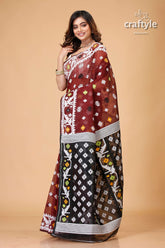 Livid Brown Timeless Jamdani Saree-Craftyle