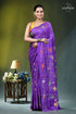 Lovely purple floral motif handcrafted silk kantha stitch saree vibrant purple saree adorned intricate 1