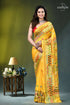 Marigold yellow hand embroidered floral design silk lambani saree vibrant yellow saree intricate multicolored 1