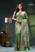 May green multi-thread designer gujrati stitch silk saree green pink saree intricate paisley 1