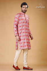 Mens Embroidered Kurta with Multicolor Sequin Embellishments - Craftyle