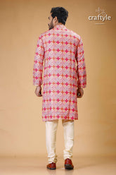 Mens Embroidered Kurta with Multicolor Sequin Embellishments - Craftyle