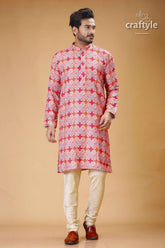 Mens Embroidered Kurta with Multicolor Sequin Embellishments - Craftyle