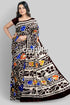 Multicolor Leaf Design Hand Batik Pure Mulberry Silk Saree - Craftyle