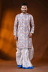 Multicolor pure cotton chikankari digital print punjabi for men 1