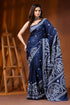 Navy blue ethnic silk hand embroidered kutch embroidery saree 1