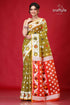 Olive green bengal handloom jamdani saree woman patterned saree 1