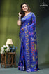 Pantone blue multicolor fish motif exclusive silk kantha saree vibrant royal blue saree adorned 1